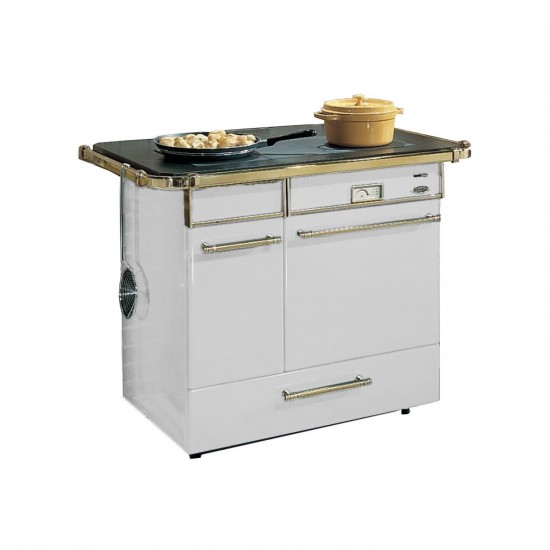 Cuisinière BOIS GODIN Châtelaine Chauffage et Cuisson Blanc 22 kW