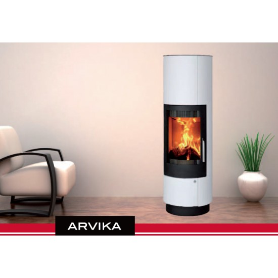 Poêle à Bois SYLVATIKA ARVIKA Céramique Blanc 7 kW