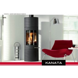 Poêle à Bois SYLVATIKA KANATA Grand Modèle Acier Noir 6 kW