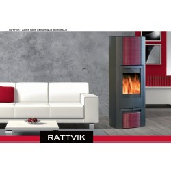 Poêle à Bois SYLVATIKA RATTVIK Céramique Blanc 7 kW