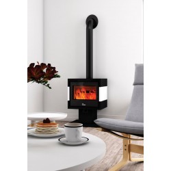 Poêle à Bois LACUNZA TITANIUM 701 Noir Blanc 10 kW