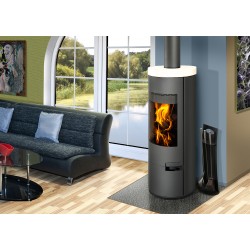 Poêle à Bois ROMOTOP LUANCO 01 Céramique Blanche 8 kW