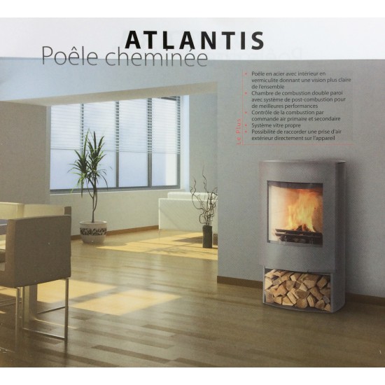 Poêle à Bois Cheminée FRANCO BELGE ATLANTIS Acier 9 kW