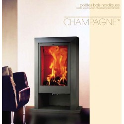 Poêle à Bois Cheminée FRANCO BELGE CHAMPAGNE II Noir 12 kW