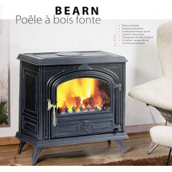 Poêle à Bois Fonte FRANCO BELGE BEARN Noir 10 kW