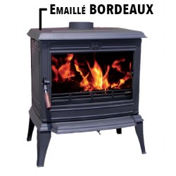 Poêle à Bois Fonte FRANCO BELGE MONTE CARLO Emaillé Bordeaux 12 kW