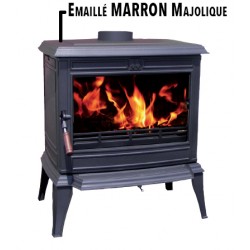 Poêle à Bois Fonte FRANCO BELGE MONTE CARLO Emaillé Marron Majolique12 kW