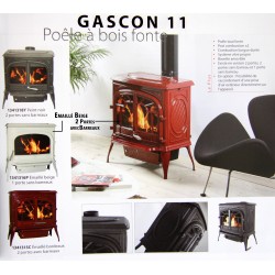 Poêle à Bois FRANCO BELGE GASCON Emaillé Beige 2 Portes avec Barreaux 11 kW