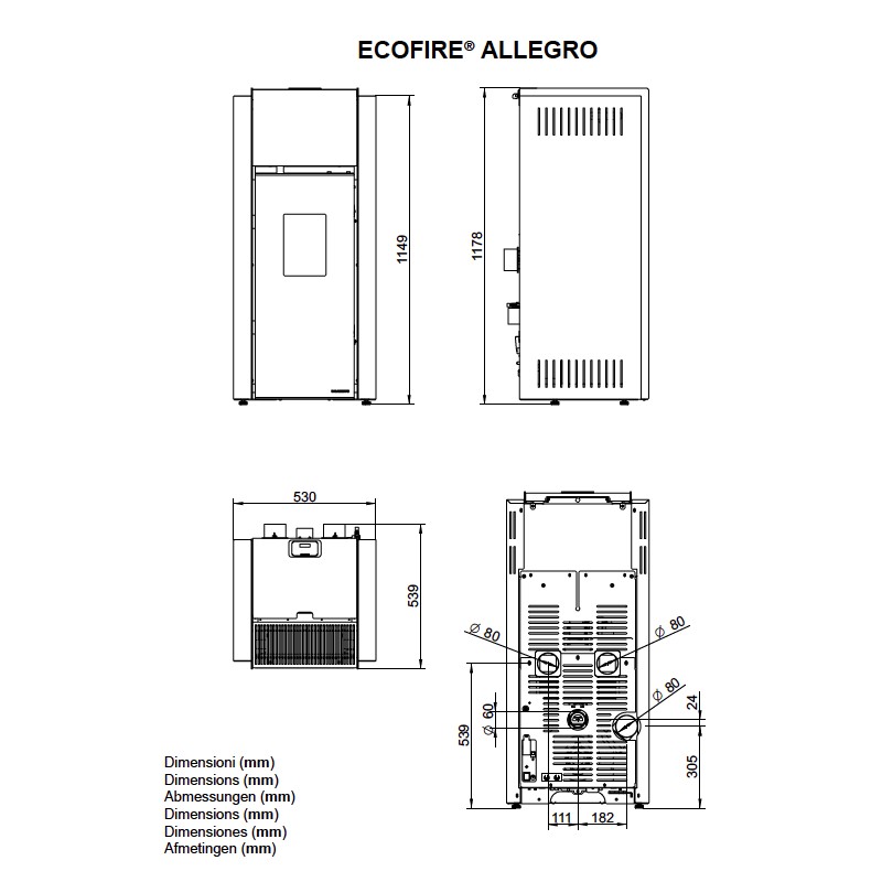 Poêle á granulés Ecofire Allegro 12 air