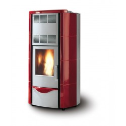 Poêle à Granules PALAZZETTI ECOFIRE BIANCA SILENT Façade Anthracite 8 kW