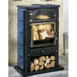 Poêle à Bois GODIN CHAMONIX Porte Laitonnée Anthracite 9,7 kW