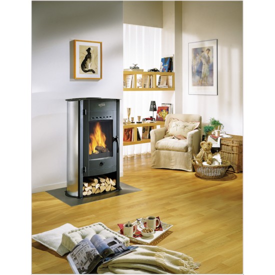 Poêle à Bois GODIN CORAIL Anthracite Brillant 10 kW