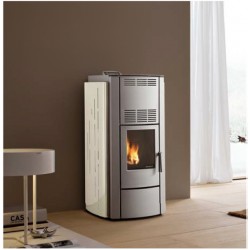 Poêle à Granules PALAZZETTI ECOFIRE SILENT FRANCESCA Façade Gris 8 kW