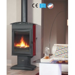 Poêle à Bois GODIN BRULHAUT Anthracite et Porte Plate 15 kW