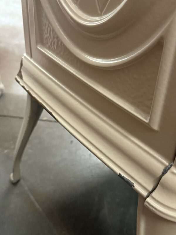 Poêle à Bois FRANCO BELGE GASCON Emaillé Beige 2 Portes avec Barreaux 11 kW – Image 4