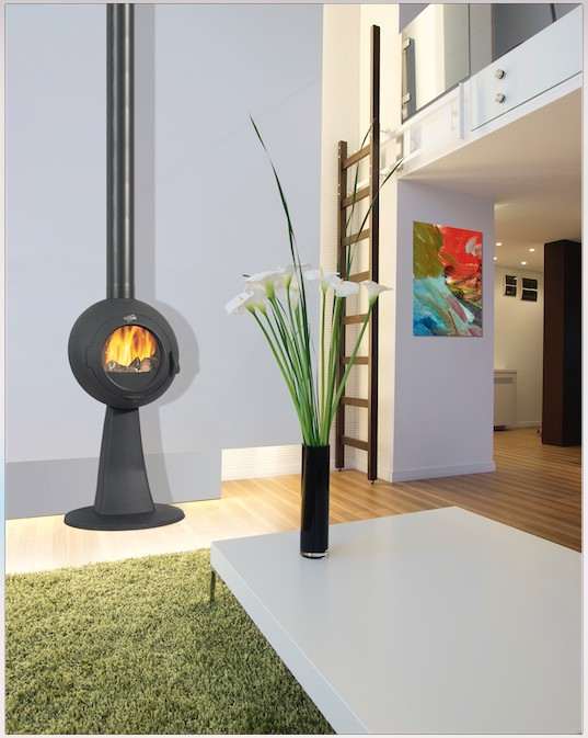 Poêle à Bois GODIN GALEY en Fonte sur Pied Anthracite 7 kW