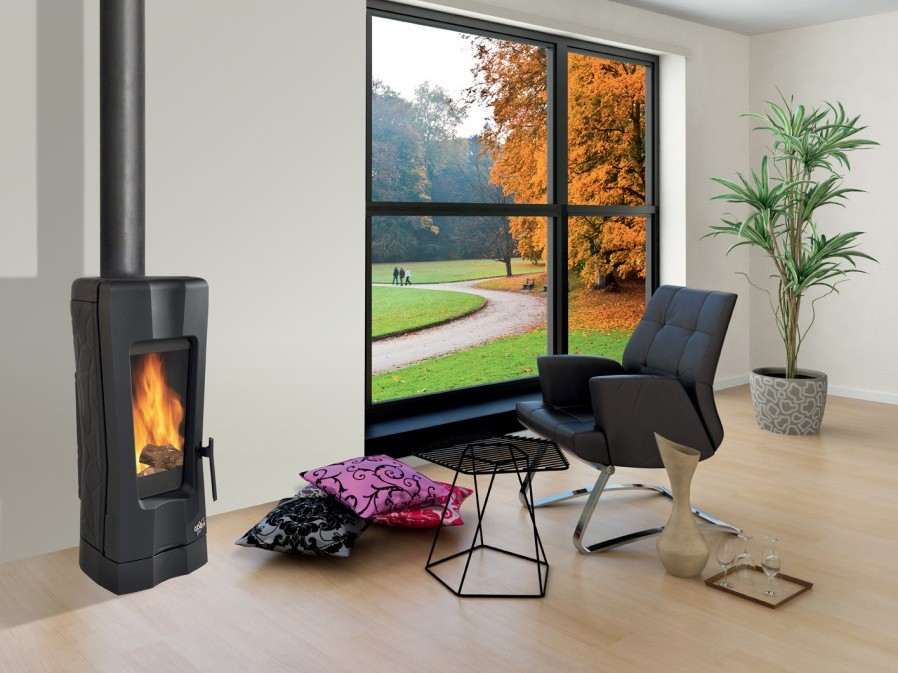 Poêle à Bois GODIN CALINA Anthracite 7 kW