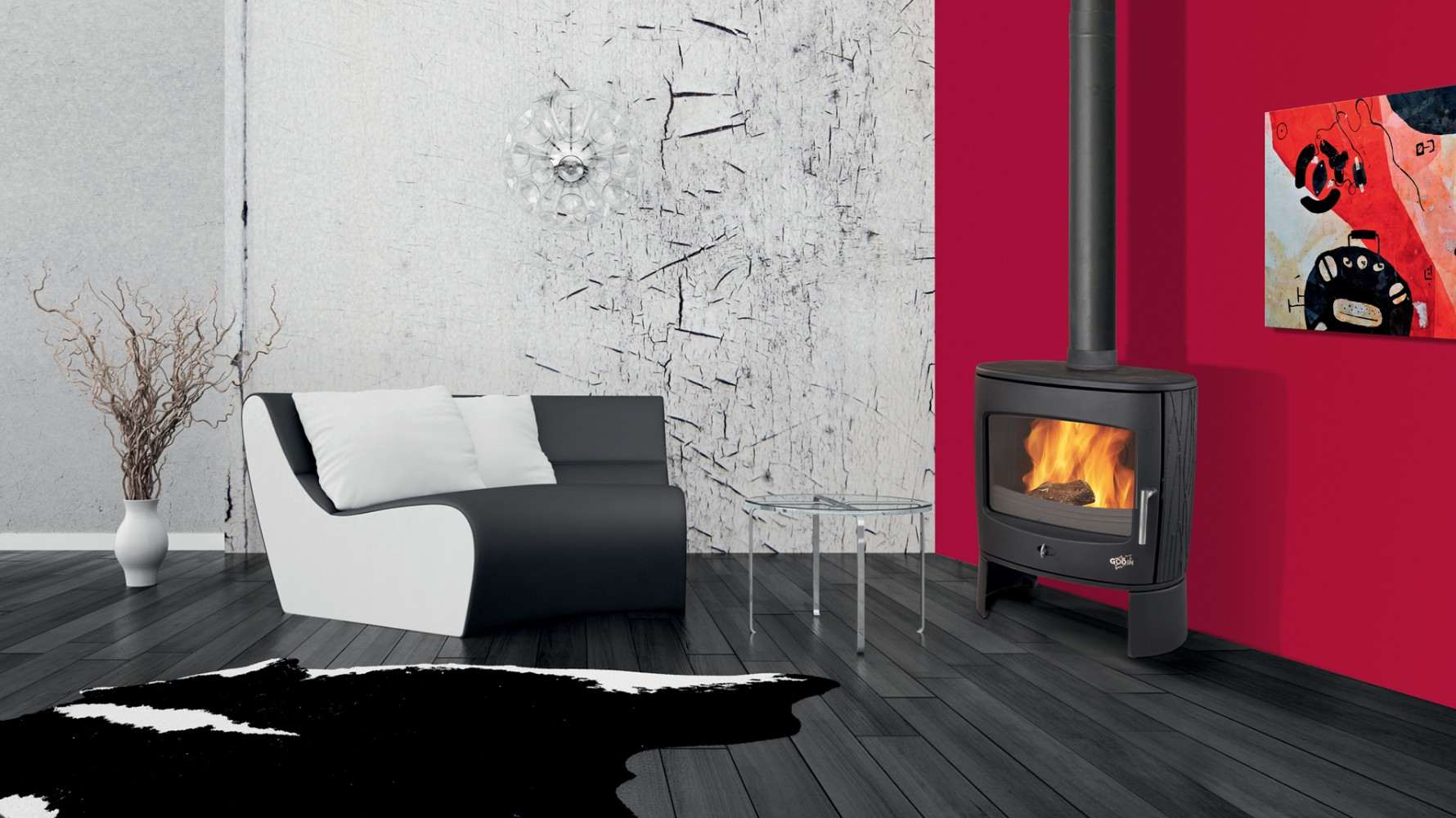 Poêle à Bois GODIN ECLIPSE Anthracite 8 kW