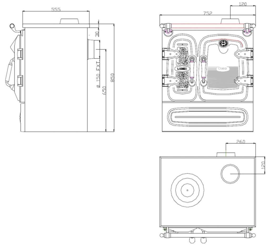 Cuisinière Bois LACUNZA CLASICA 5 Crème : SHEMA