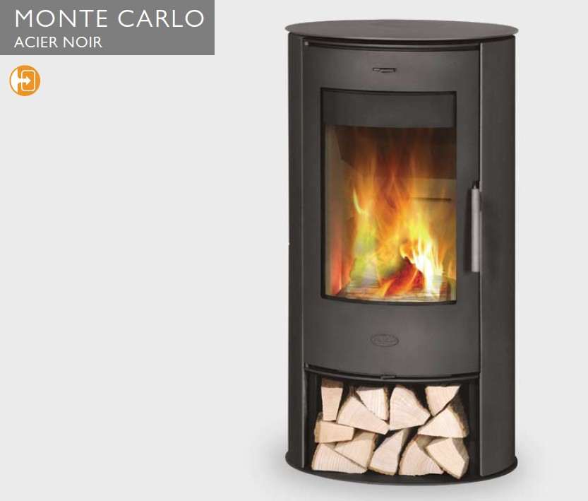 Poêle à Bois FIREPLACE MONTE CARLO Acier Noir 5 kW