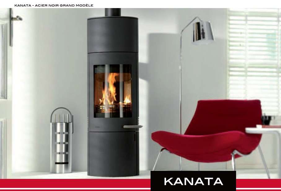 Poêle à Bois SYLVATIKA KANATA Grand Modèle Acier Noir 6 kW