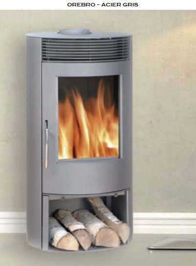 Poêle à Bois SYLVATIKA OREBRO Acier Gris 6,5 kW