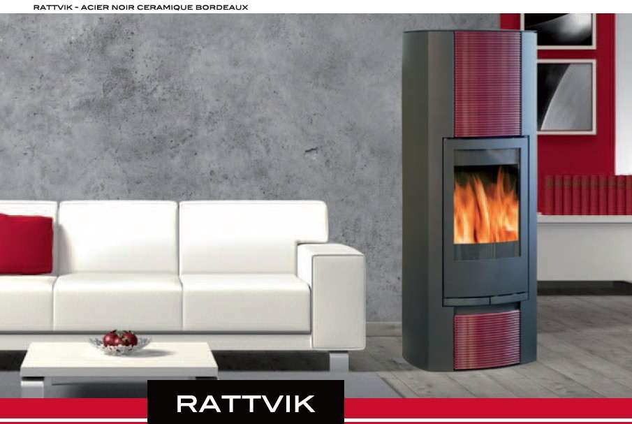 Poêle à Bois SYLVATIKA RATTVIK Céramique Blanc 7 kW