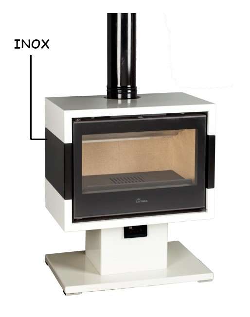 Poêle à Bois LACUNZA TITANIUM 701 Blanc Inox 10 kW