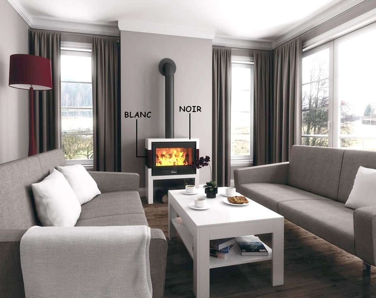 Poêle à Bois LACUNZA TITANIUM 702 Noir Blanc 10 kW