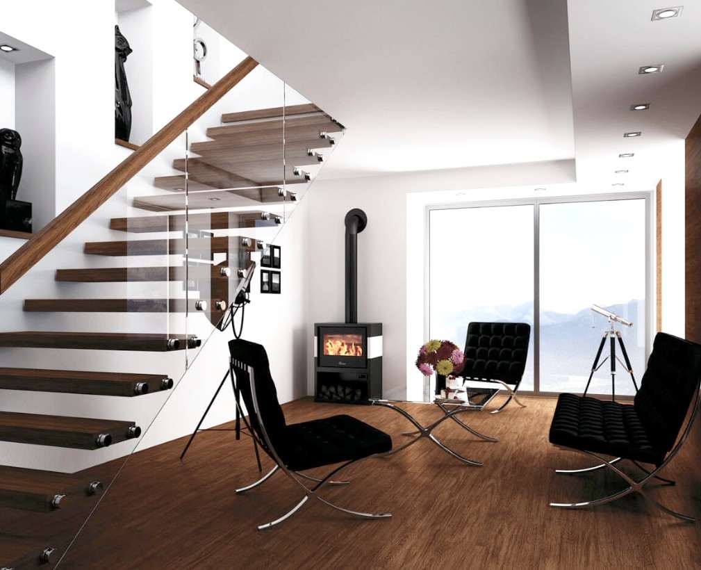 Poêle à Bois LACUNZA TITANIUM 703 Noir Blanc 10 kW