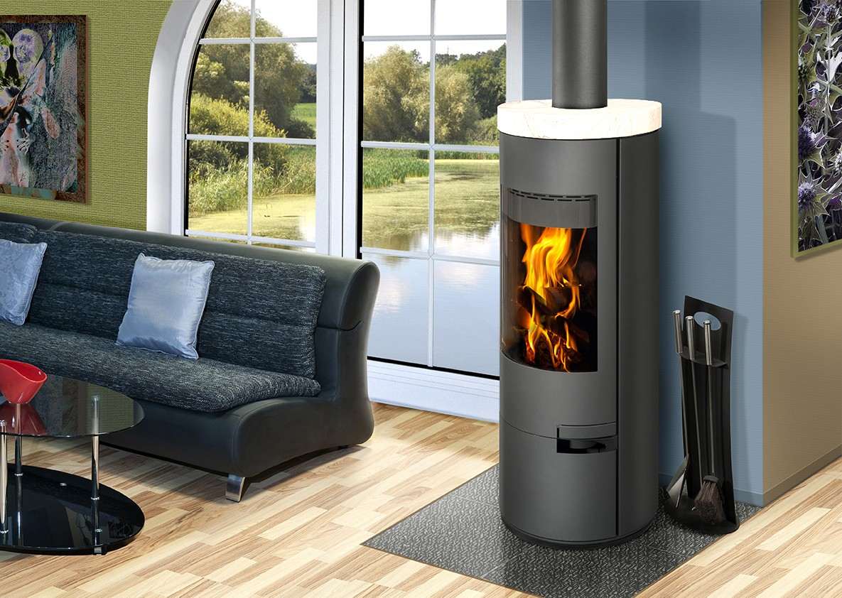 Poêle à Bois ROMOTOP LUANCO 01 Céramique Blanche 8 kW