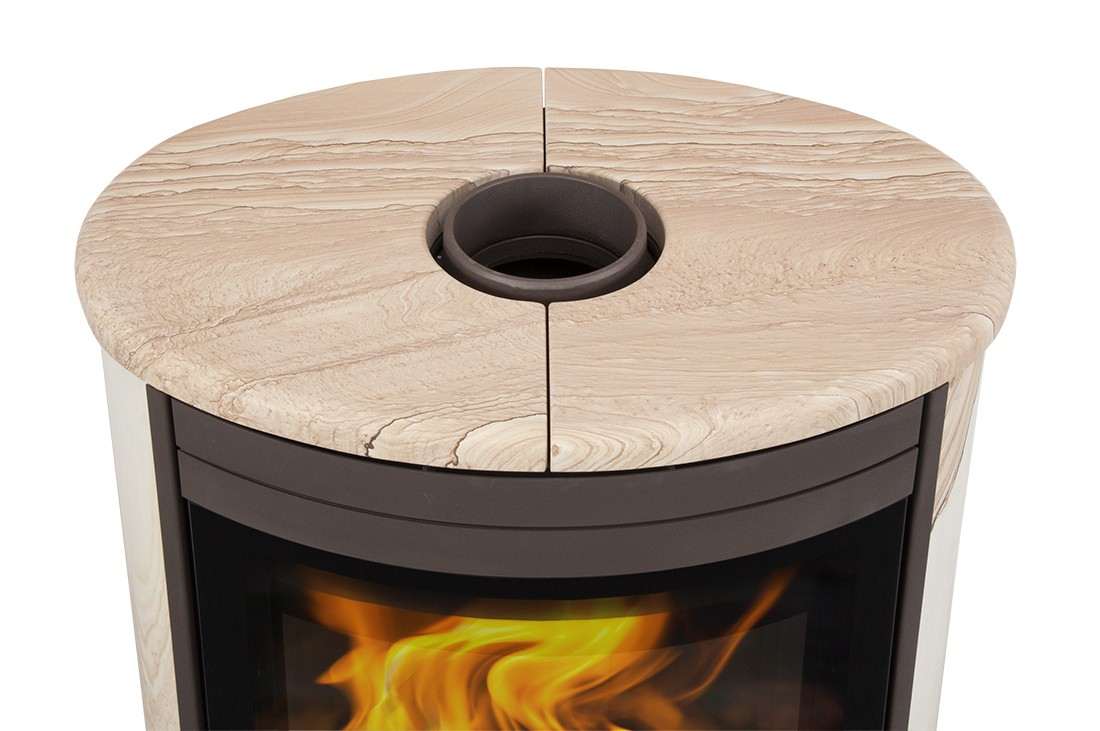 Poêle à Bois ROMOTOP STROMBOLI N 04 Corps Chocolat Habillage Grès 9 kW