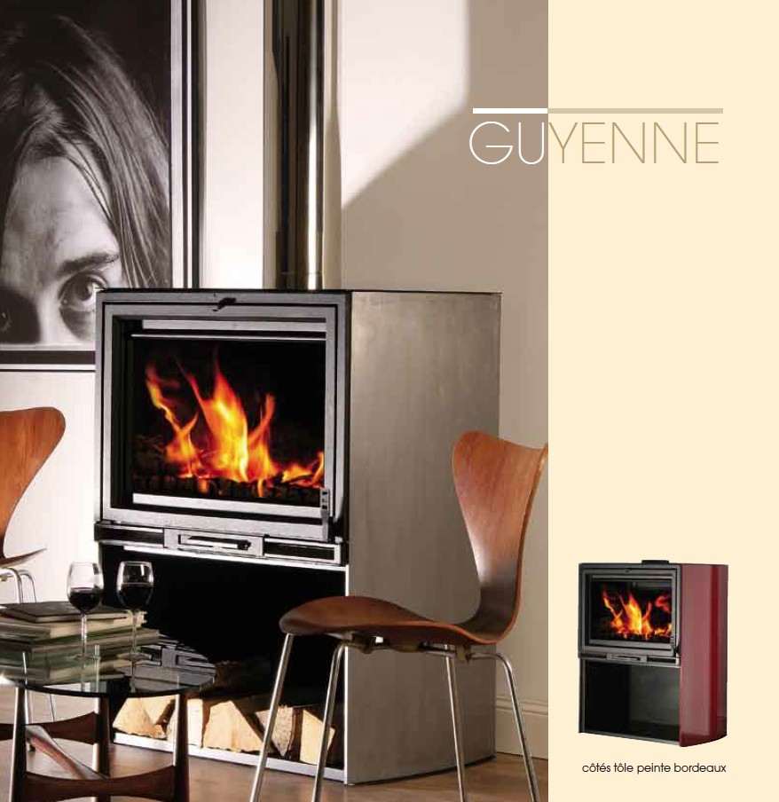 Poêle à Bois Cheminée FRANCO BELGE GUYENNE VISION Bordeaux 8 kW