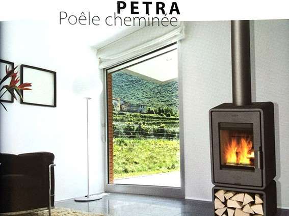Poêle à Bois Cheminée FRANCO BELGE PETRA Habillage Acier 5 kW