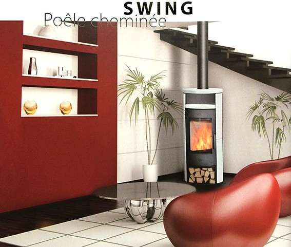Poêle à Bois FRANCOBELGE SWING Céramique Blanche 5 kW