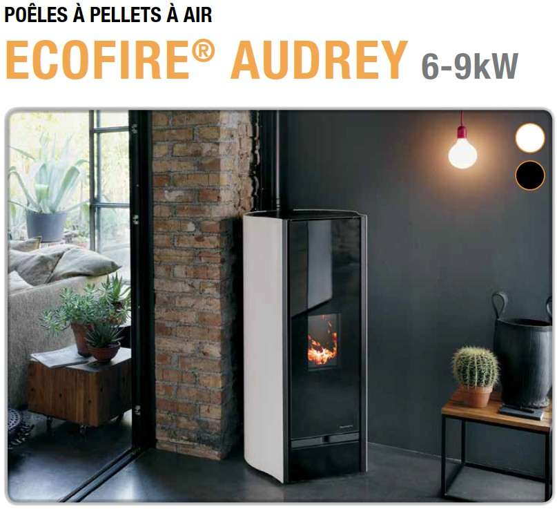 Poêle à Granulés PALAZZETTI AUDREY Blanc 9 kW