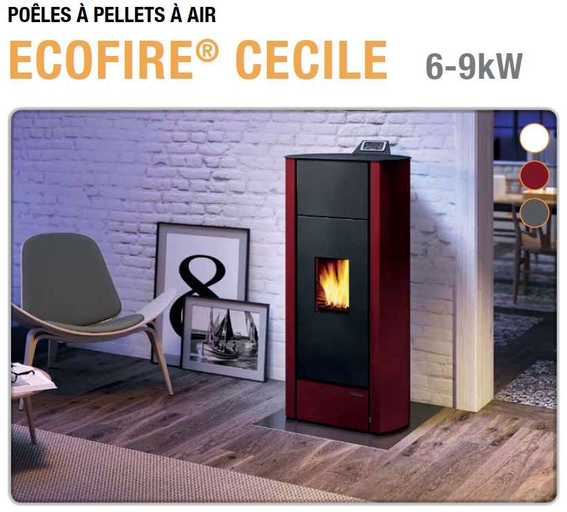 Poêle à Granulés PALAZZETTI CECILE Bordeaux 9 kW