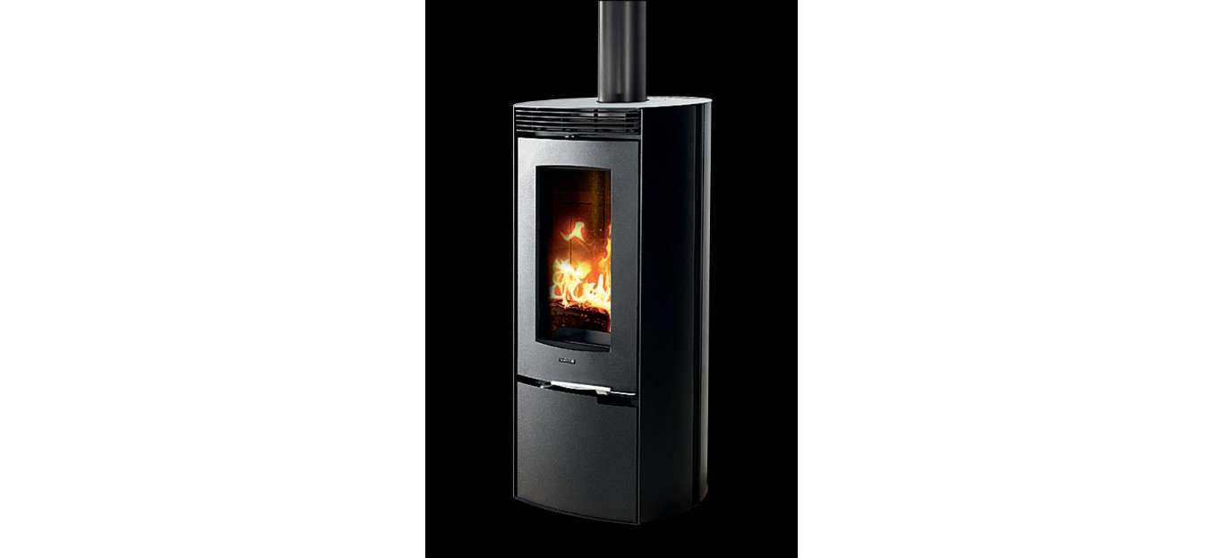 Poêle à Bois SUPRA HANOOK Noir côtés Noir 7 kW