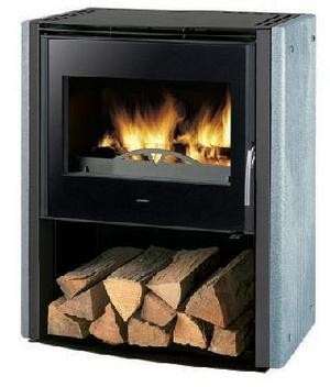 Poêle à Bois SUPRA DENVER 01 Noir côtés Pierre Ollaire 10 kW