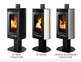 Poêle à Bois SUPRA HANOOK LIFT 03 Noir côtés Ivoire 7 kW