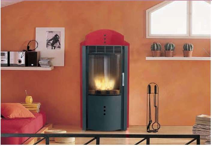 Poêle à granules PALAZZETTI ECOFIRE CLASSIC MINI Rouge 8 kW