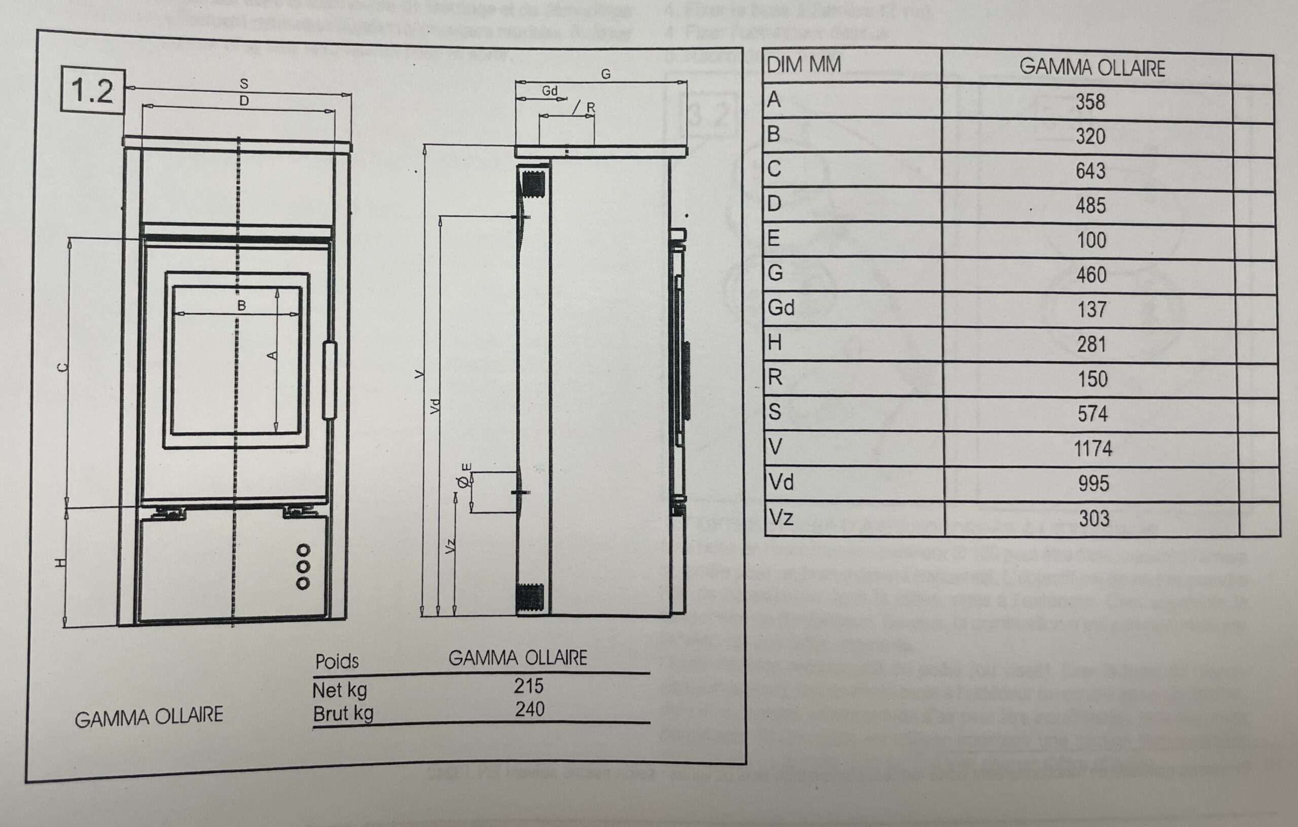 Poêle à Bois VALMON GAMMA Ollaire 8 kW