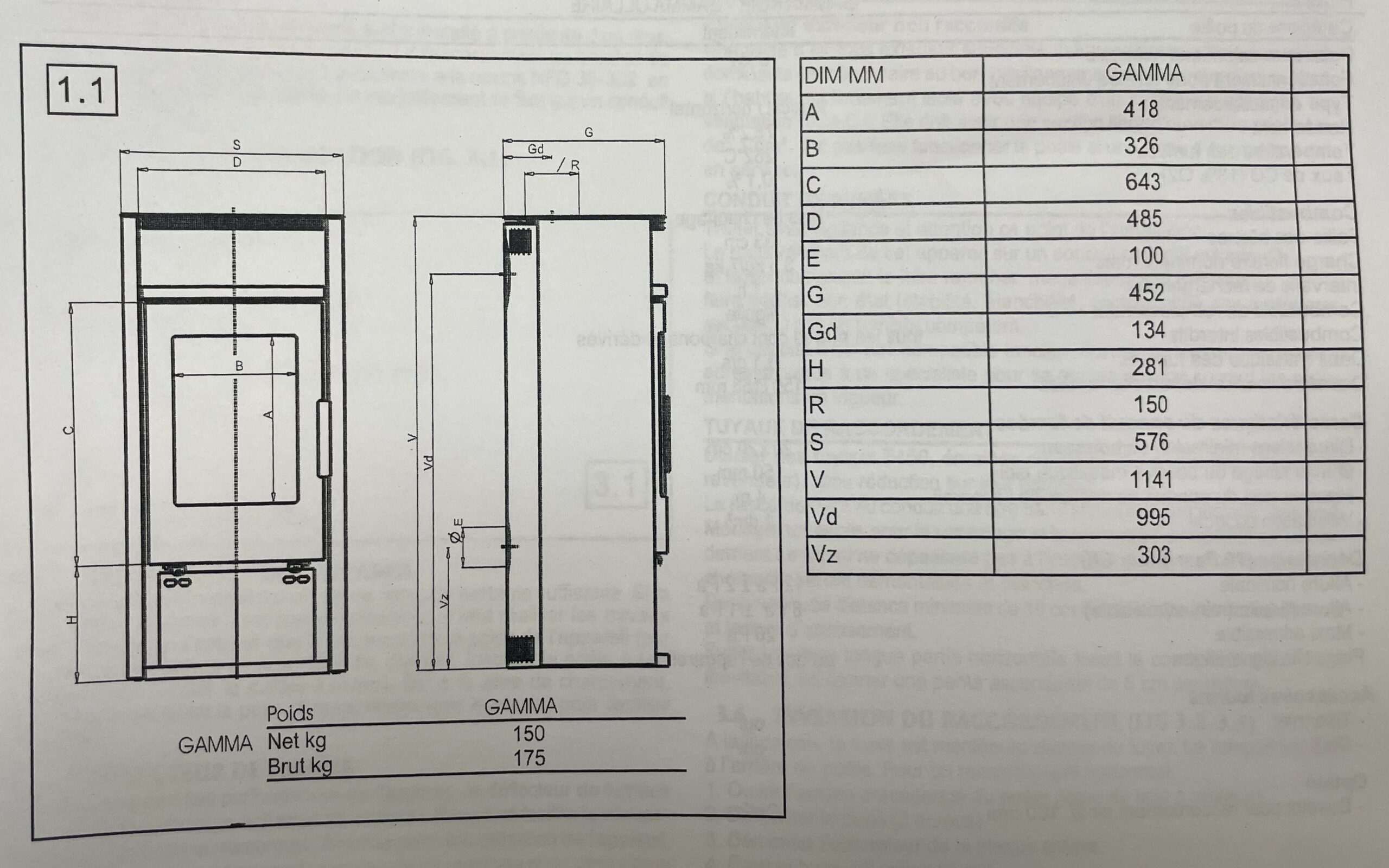 Poêle à Bois VALMON GAMMA Noir 8 kW