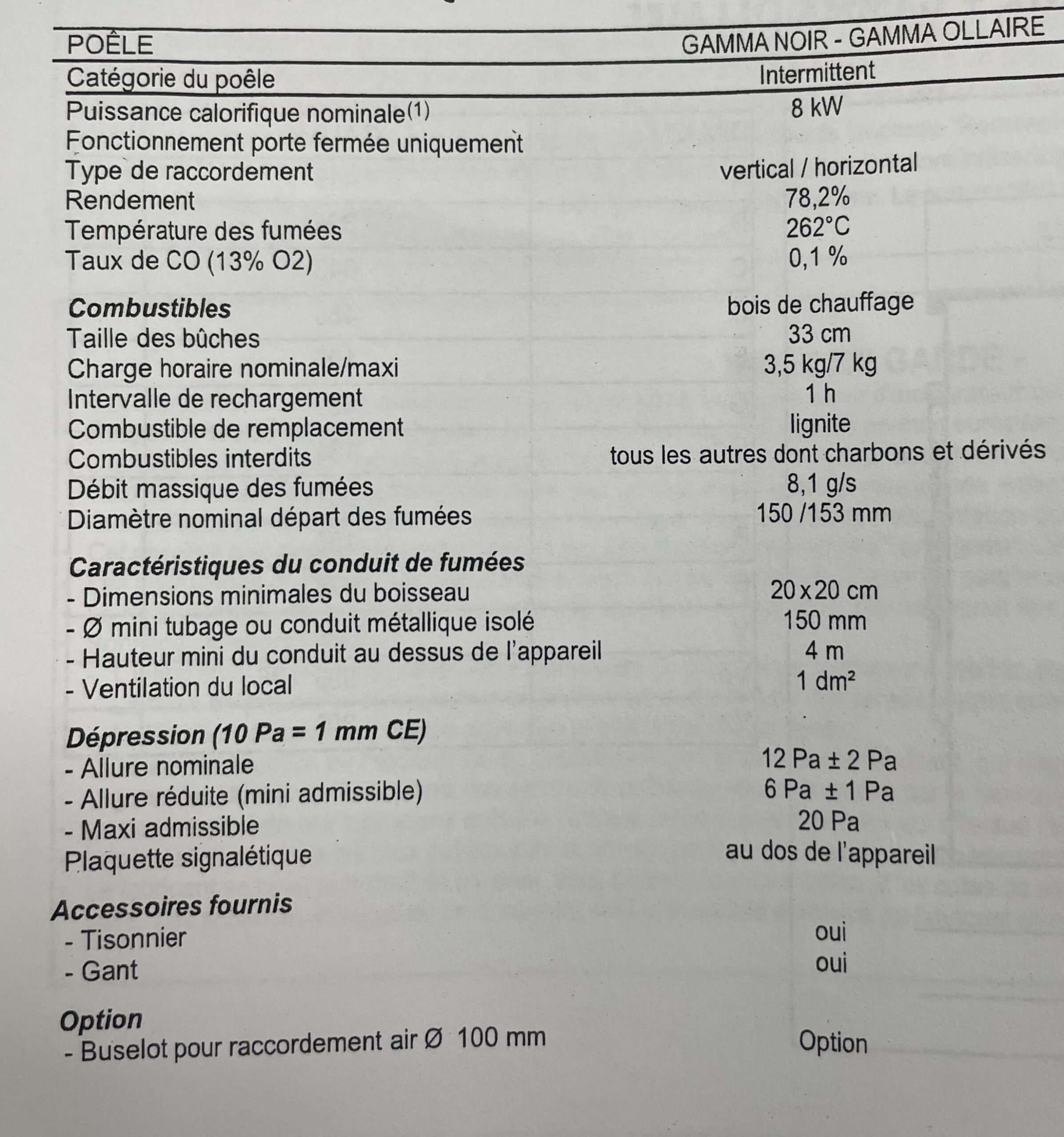 Poêle à Bois VALMON GAMMA Noir 8 kW