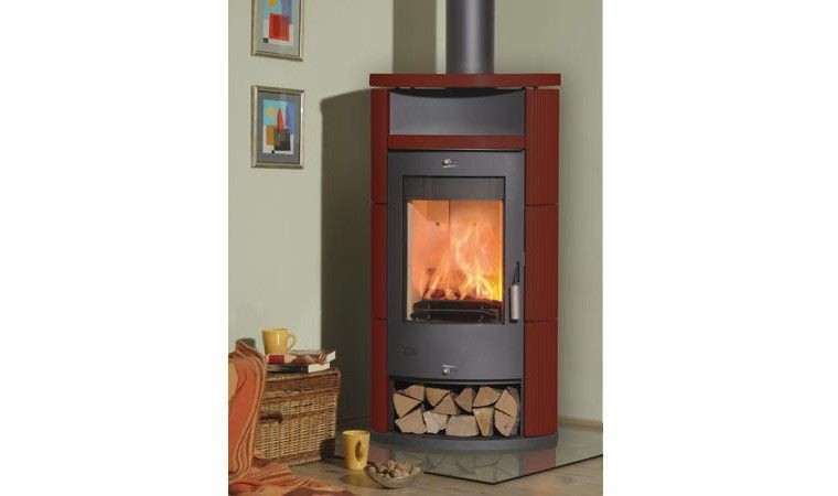 Poêle à Bois FRANCOBELGE ALICANTE Céramique Bordeaux 8 kW