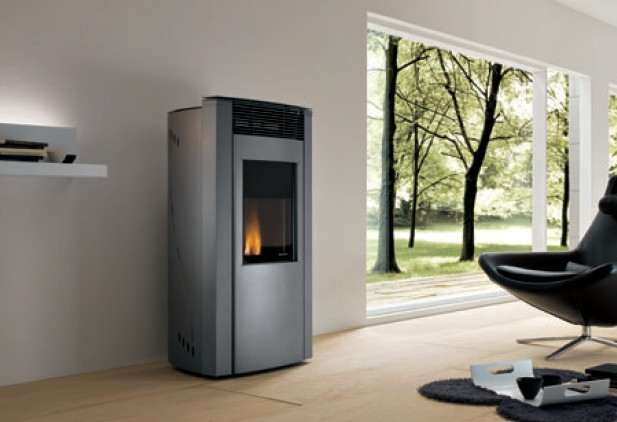 Poêle à Granulés PALAZZETTI ECOFIRE ANGELICA Acier Gris Métallisé 12 kW